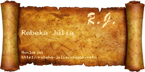 Rebeka Júlia névjegykártya